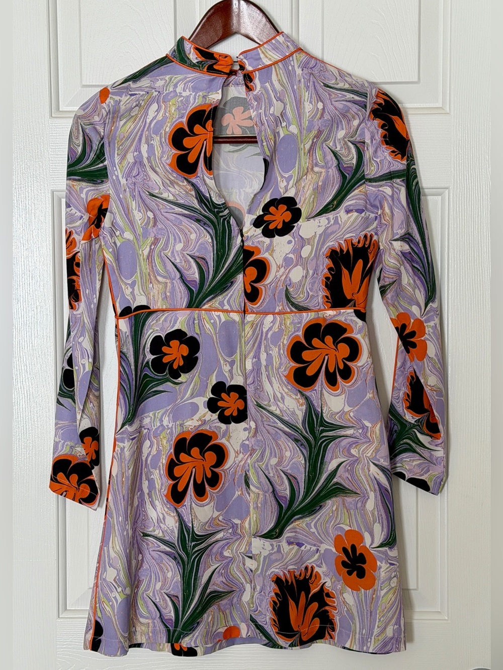 Untitled in Motion Floral Mini Dress XS Tencel Mock Neck Retro Mod NWT Summer - Picture 6 of 13